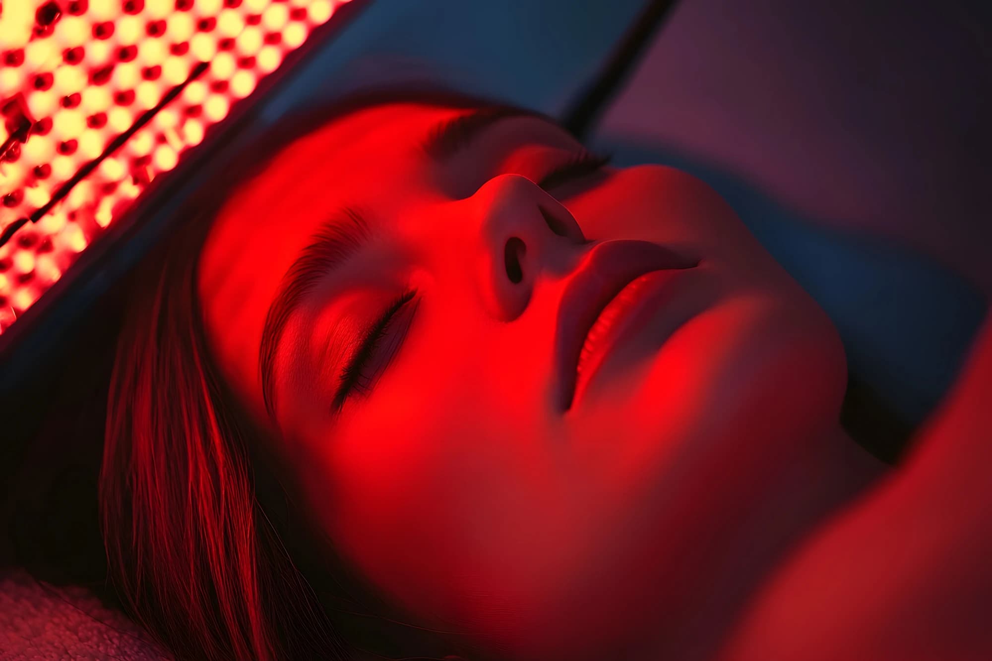 Red light therapy in session